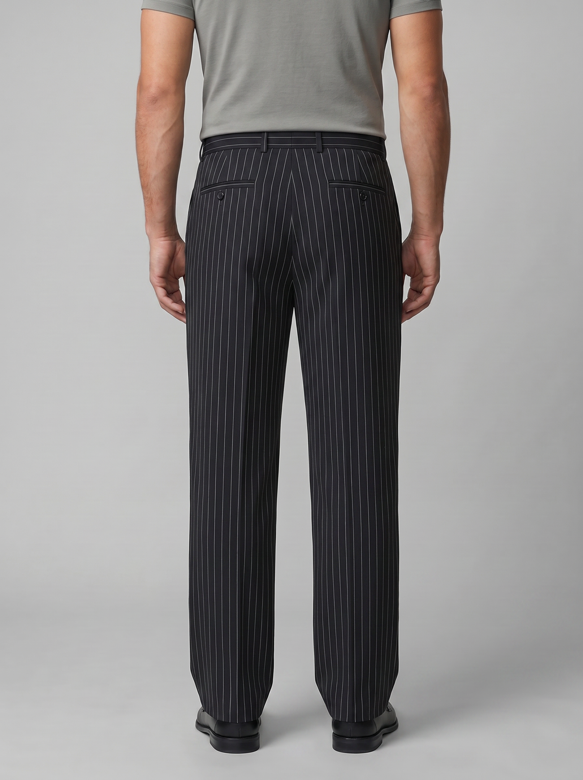 Men's Wide Leg Pinstripe Trousers - Tailored Fit for Casual or Formal Wear