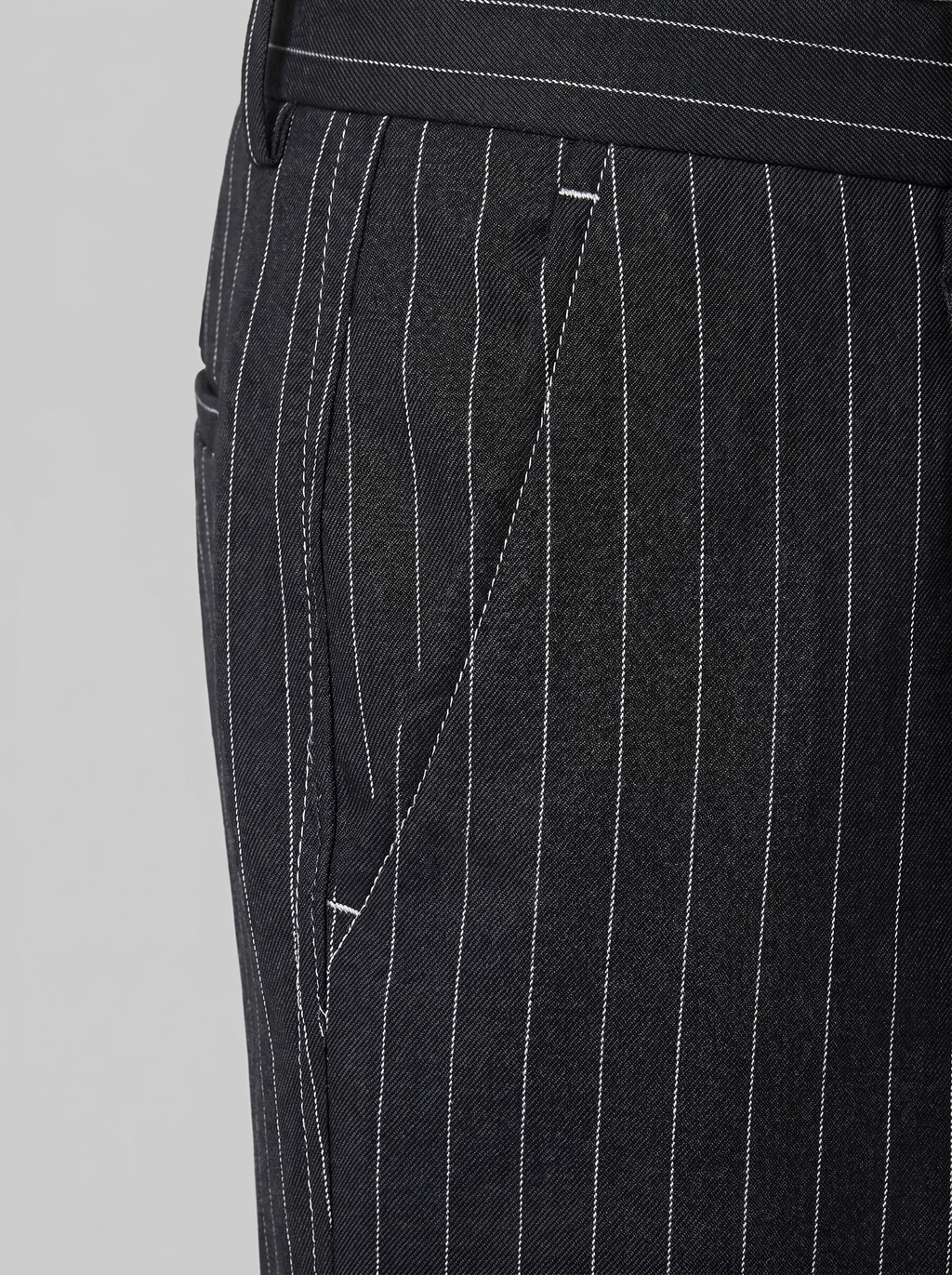 Men's Wide Leg Pinstripe Trousers - Tailored Fit for Casual or Formal Wear