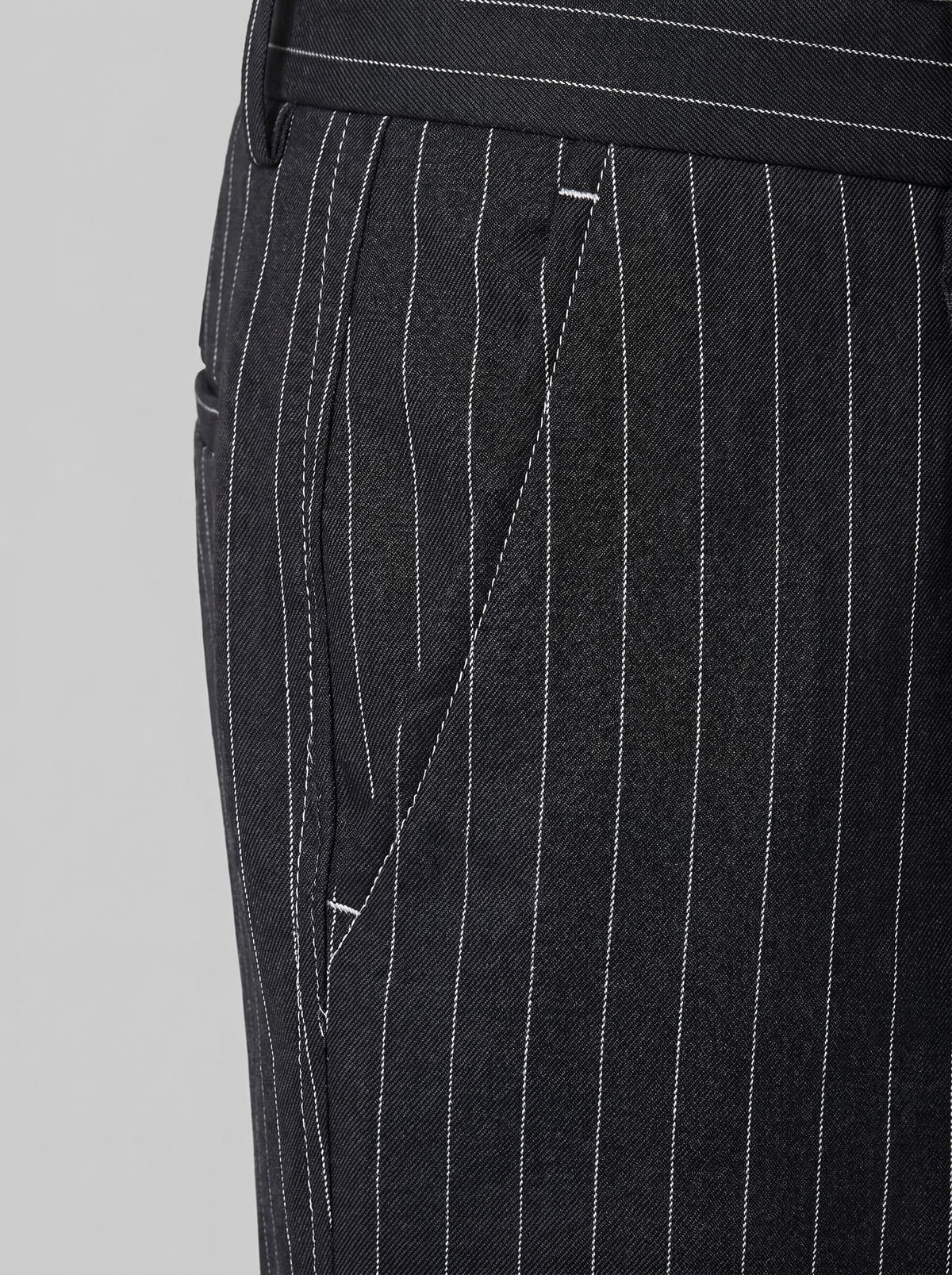Men's Wide Leg Pinstripe Trousers - Tailored Fit for Casual or Formal Wear