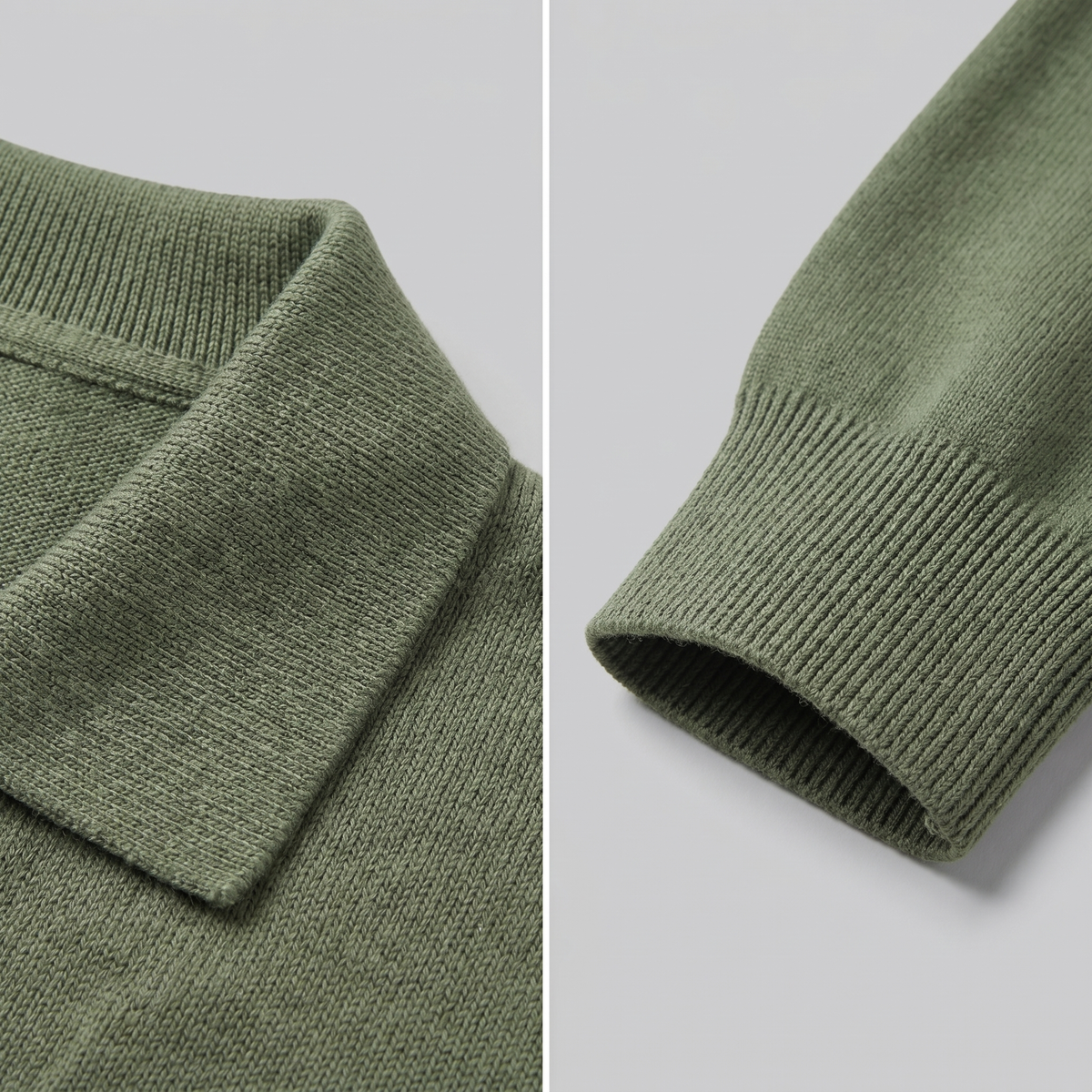 Men's Wool V-Neck Polo Shirt - Soft Knit Fabric for Casual Wear
