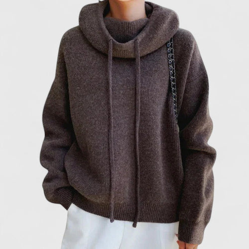 Comfortable Roll Neck Jumper in Soft Tin Knit for Casual Wear