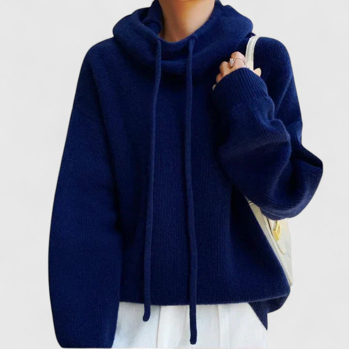 Comfortable Roll Neck Jumper in Soft Tin Knit for Casual Wear