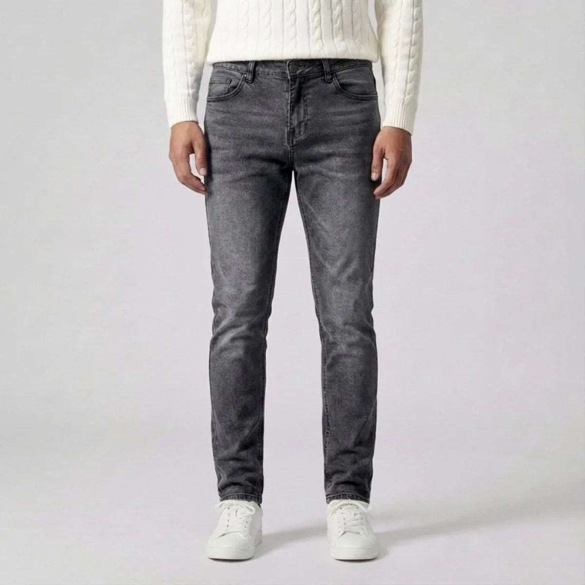 Slim Fit Grey Denim Jeans for Men - Casual Wear, Versatile Style