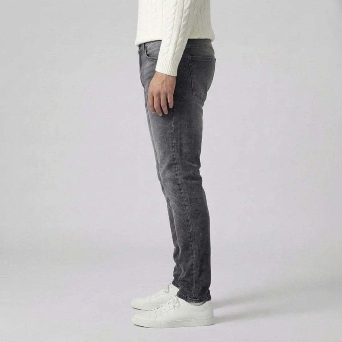 Slim Fit Grey Denim Jeans for Men - Casual Wear, Versatile Style