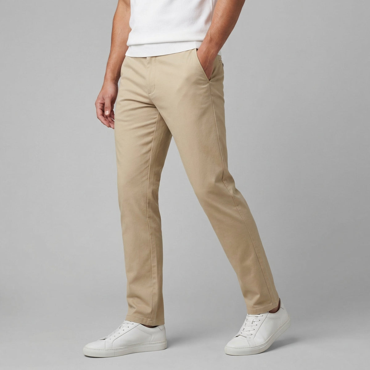 Straight-Fit Chino Trousers for Men | Comfortable Cotton Casual Pants