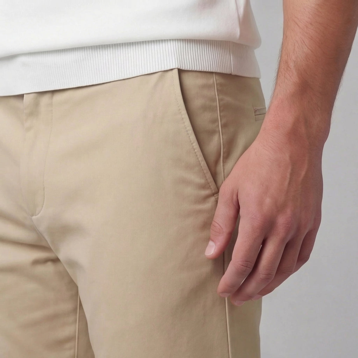 Straight-Fit Chino Trousers for Men | Comfortable Cotton Casual Pants
