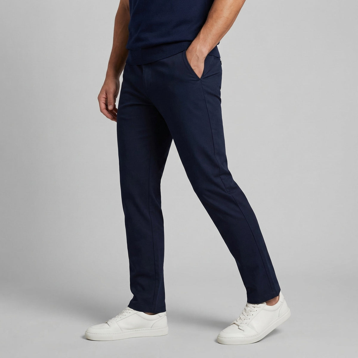 Straight-Fit Chino Trousers for Men | Comfortable Cotton Casual Pants