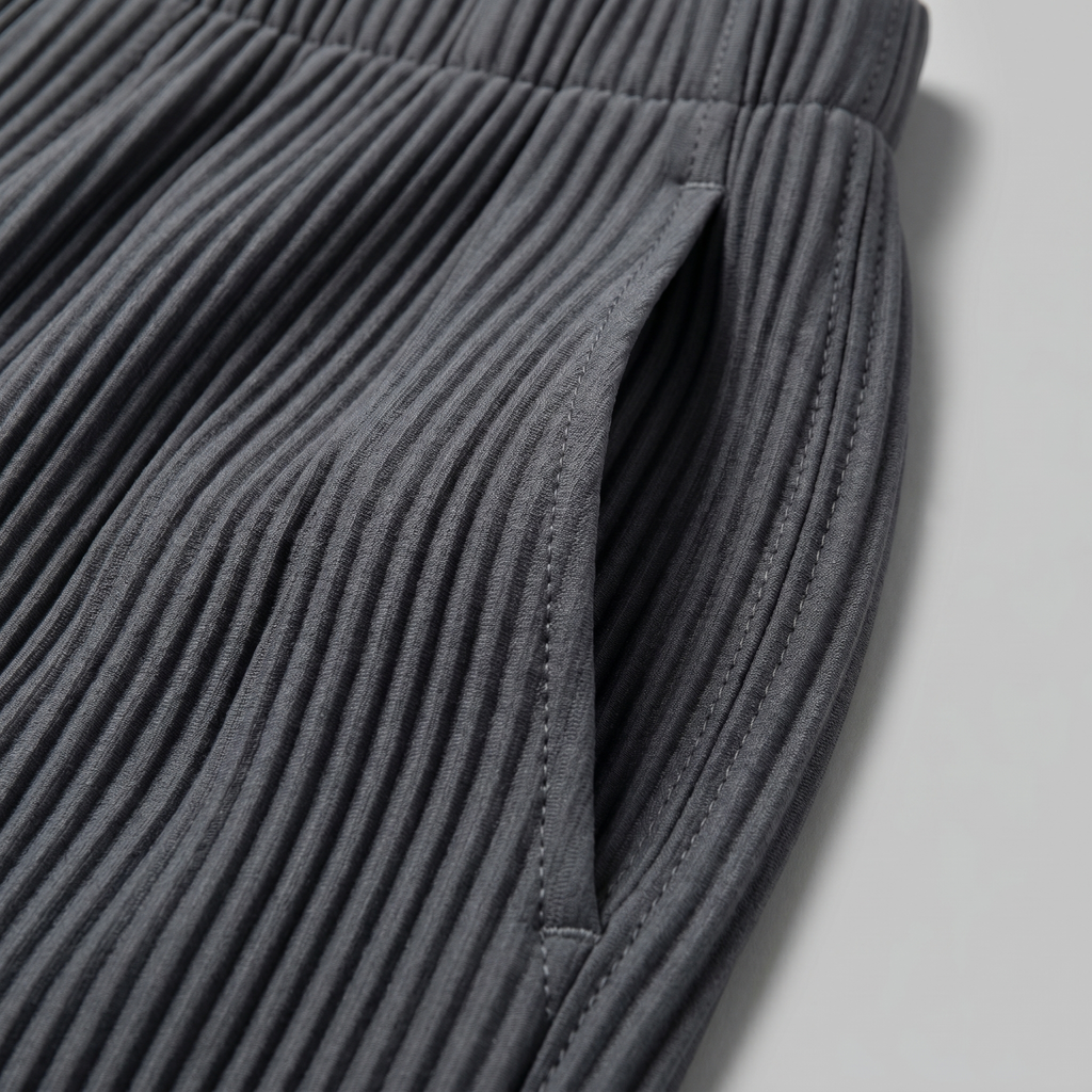 Striped Men's Trousers with Drawstring Elastic Waistband for Casual Wear