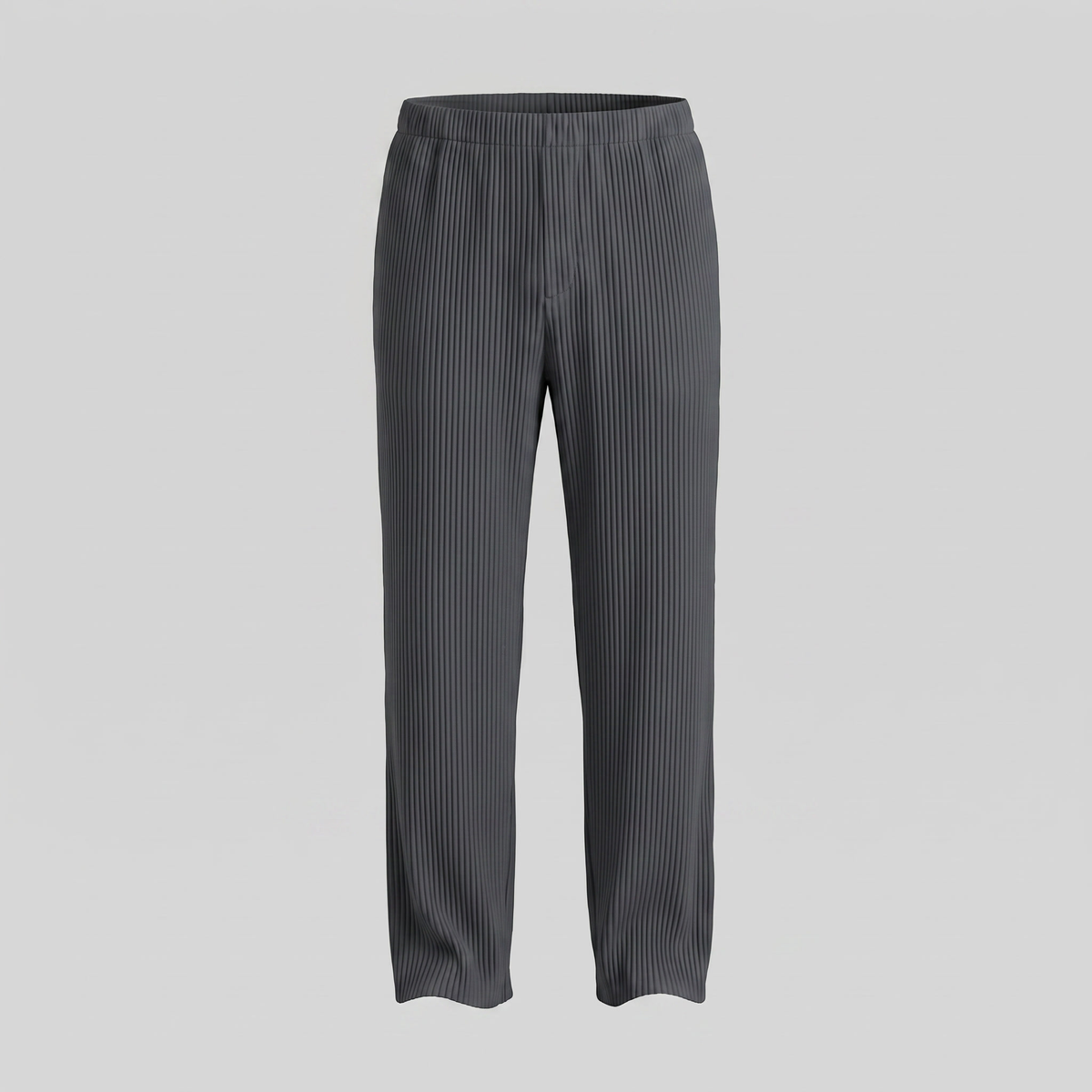 Striped Men's Trousers with Drawstring Elastic Waistband for Casual Wear