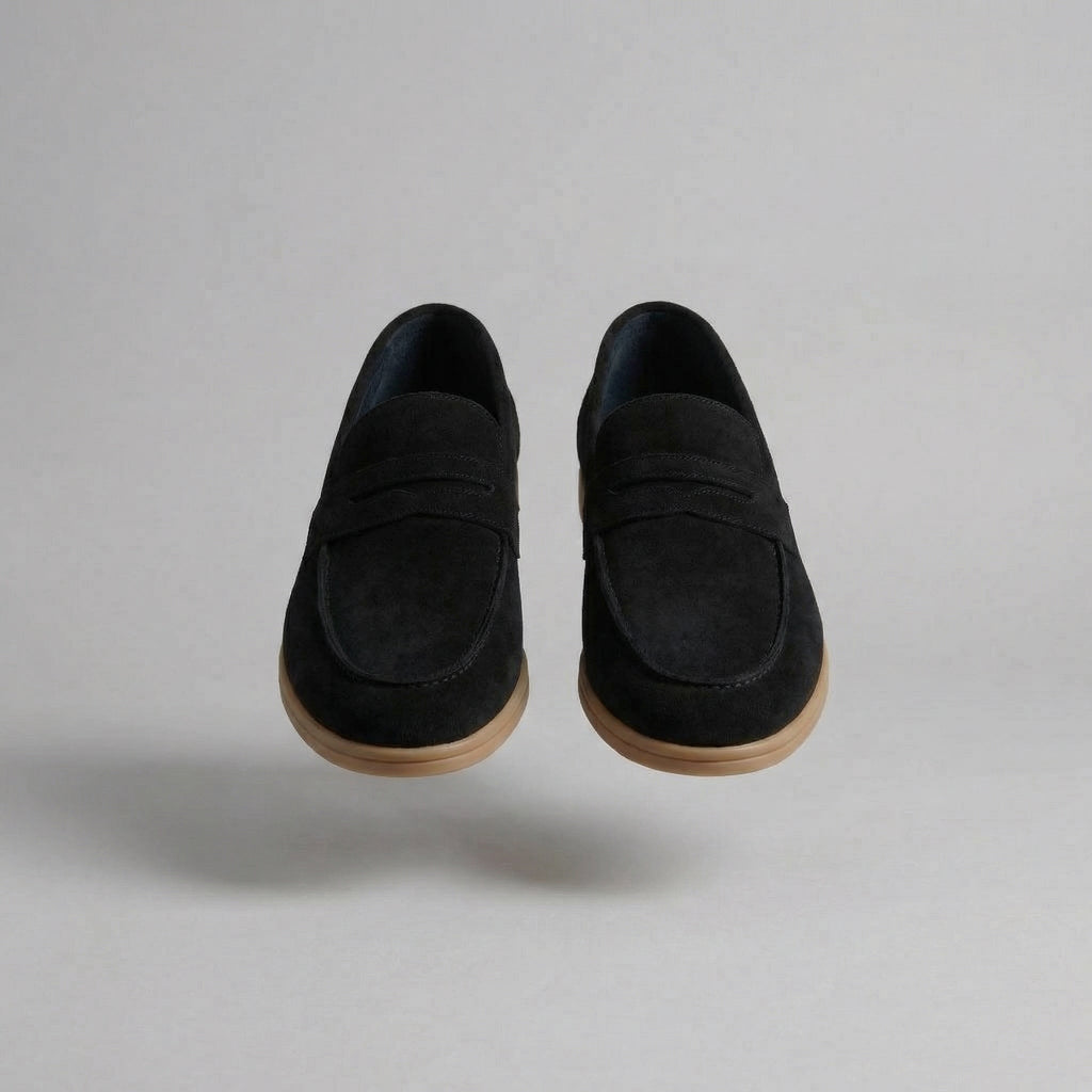 Suede Penny Loafers for Men - Elegant Casual Footwear for Formal and Everyday Wear