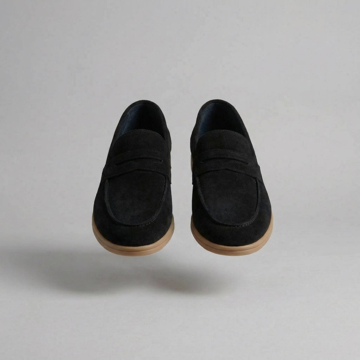 Suede Penny Loafers for Men - Elegant Casual Footwear for Formal and Everyday Wear