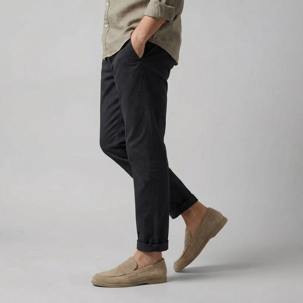 Suede Penny Loafers for Men - Elegant Casual Footwear for Formal and Everyday Wear