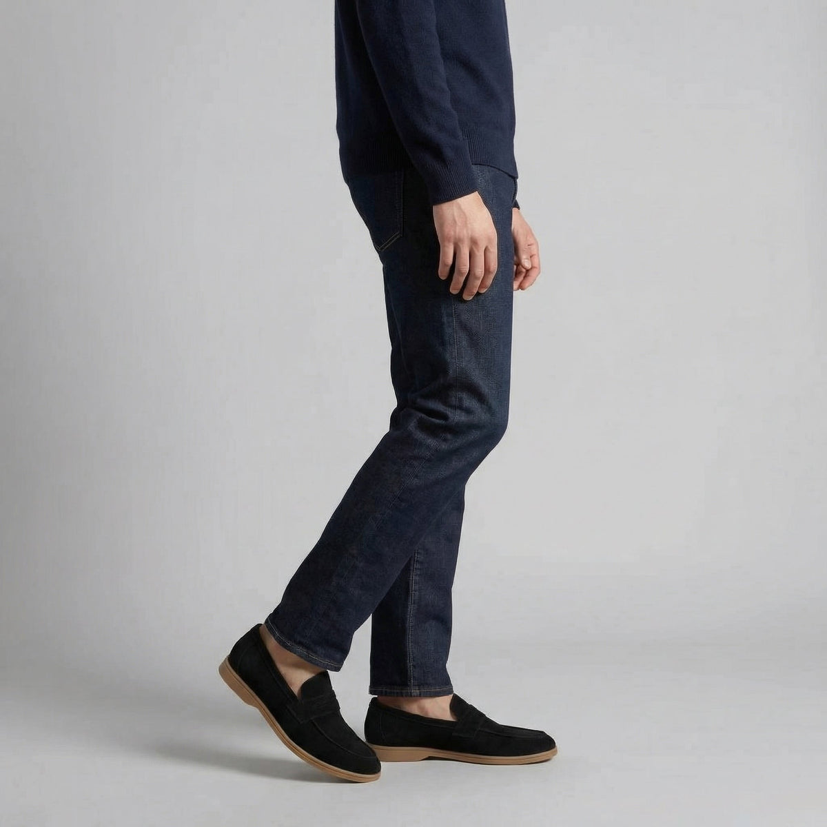 Suede Penny Loafers for Men - Elegant Casual Footwear for Formal and Everyday Wear