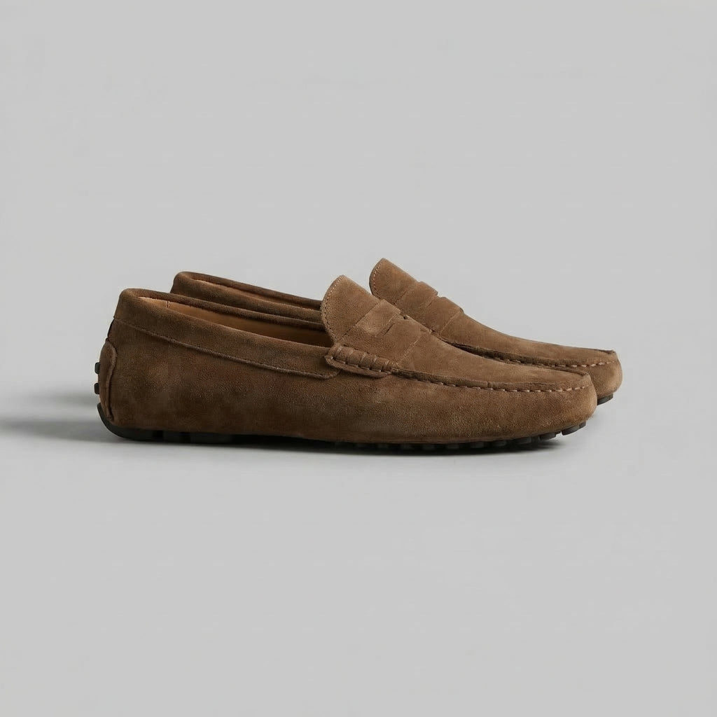 Suede Penny Loafers for Men - Stylish Casual Footwear for Everyday Wear