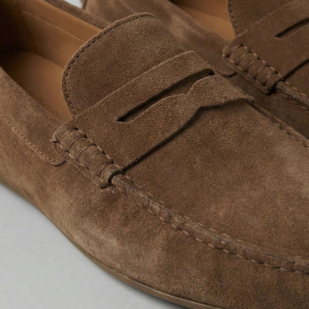 Suede Penny Loafers for Men - Stylish Casual Footwear for Everyday Wear