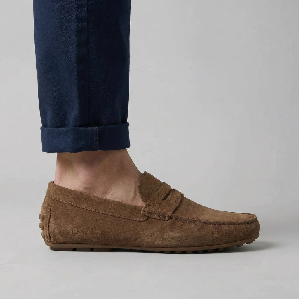 Suede Penny Loafers for Men - Stylish Casual Footwear for Everyday Wear