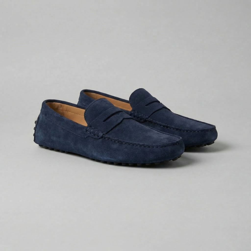 Suede Penny Loafers for Men - Stylish Casual Footwear for Everyday Wear