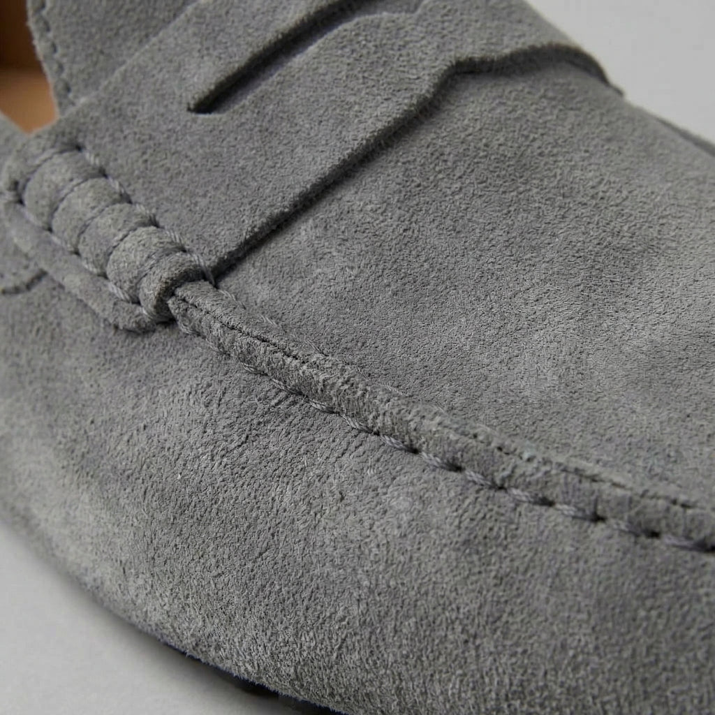 Suede Penny Loafers for Men - Stylish Casual Footwear for Everyday Wear