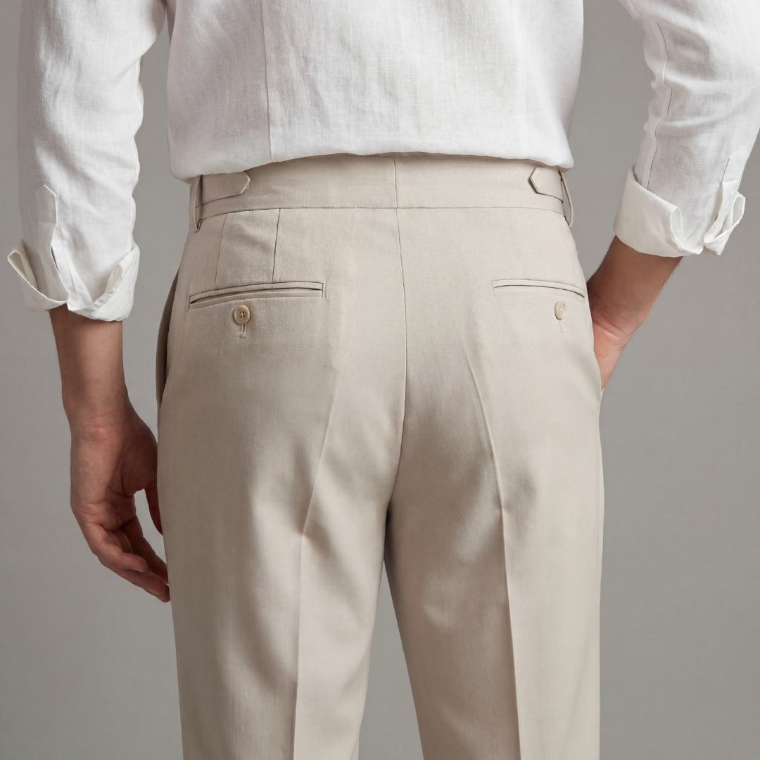 Tailored Fit Men's Trousers - Comfortable Cotton Dress Pants for Work or Casual Wear