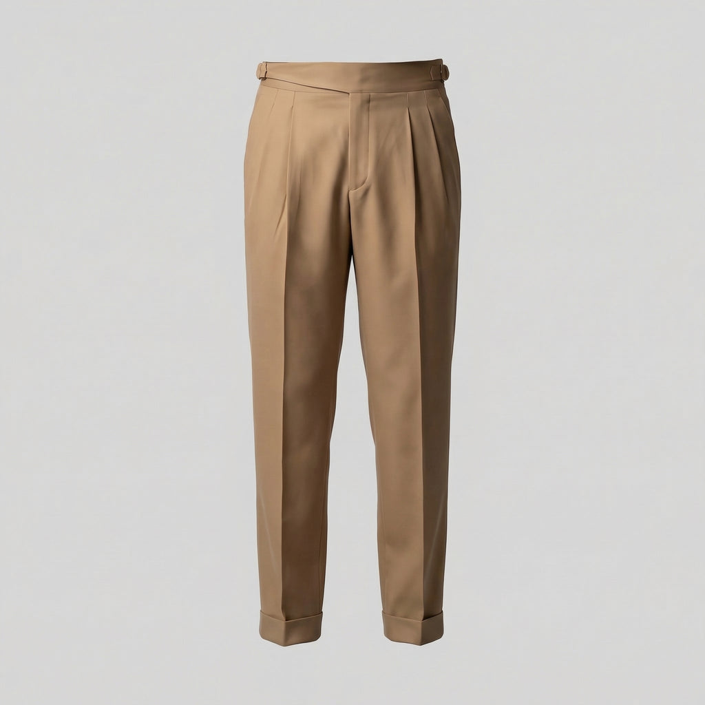 Tailored Pleated Trousers for Men - Classic Fit, Formal Wear, Lightweight Fabric