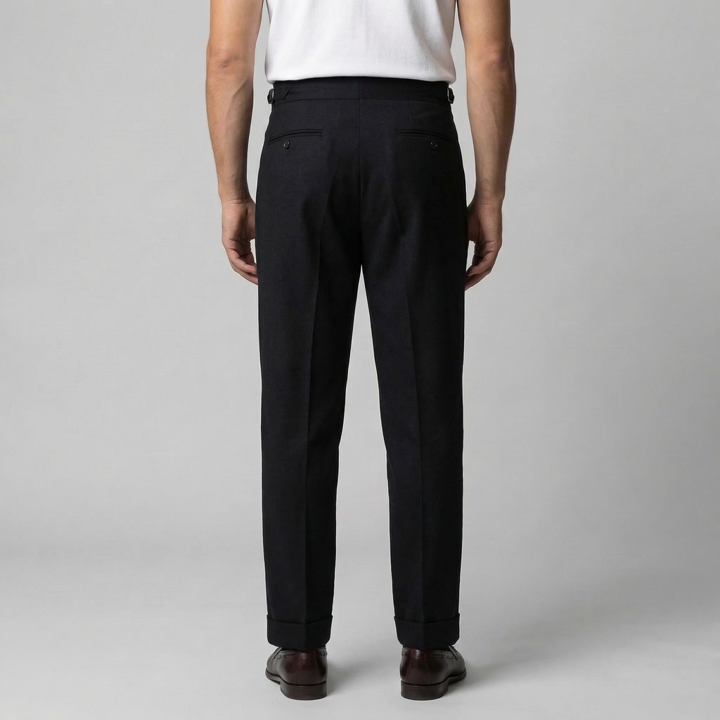Tailored Pleated Trousers for Men - Classic Fit, Formal Wear, Lightweight Fabric