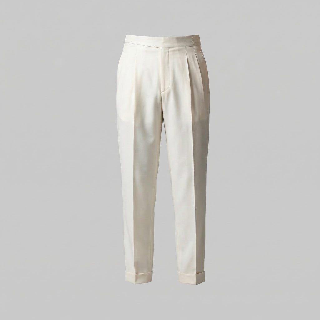 Tailored Pleated Trousers for Men - Classic Fit, Formal Wear, Lightweight Fabric