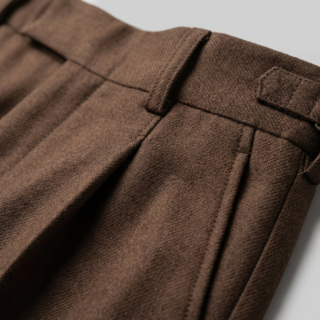 Tailored Pleated Trousers for Men - Classic Fit, Formal Wear, Lightweight Fabric