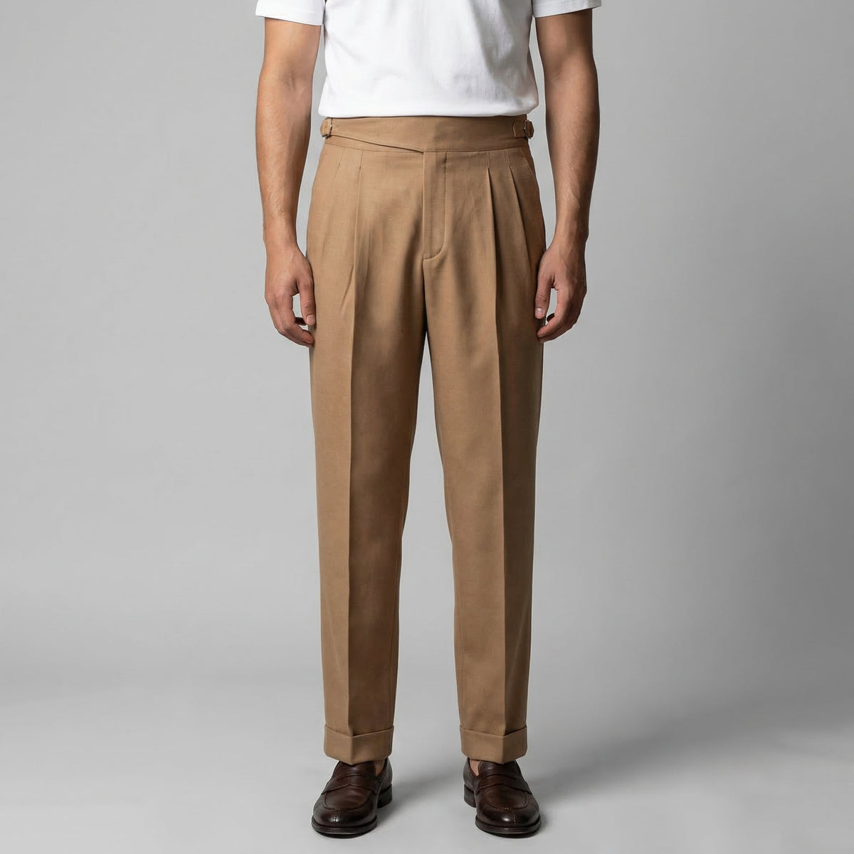 Tailored Pleated Trousers for Men - Classic Fit, Formal Wear, Lightweight Fabric