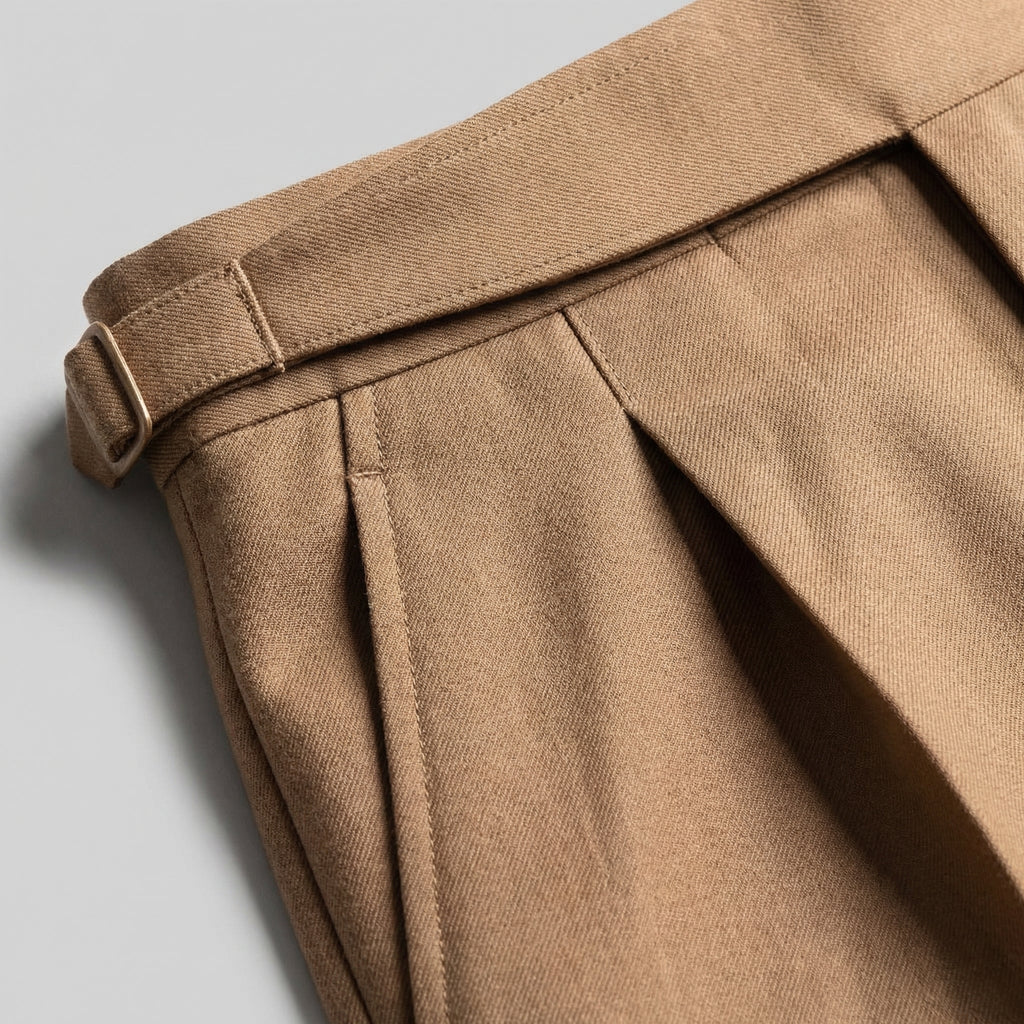 Tailored Pleated Trousers for Men - Classic Fit, Formal Wear, Lightweight Fabric