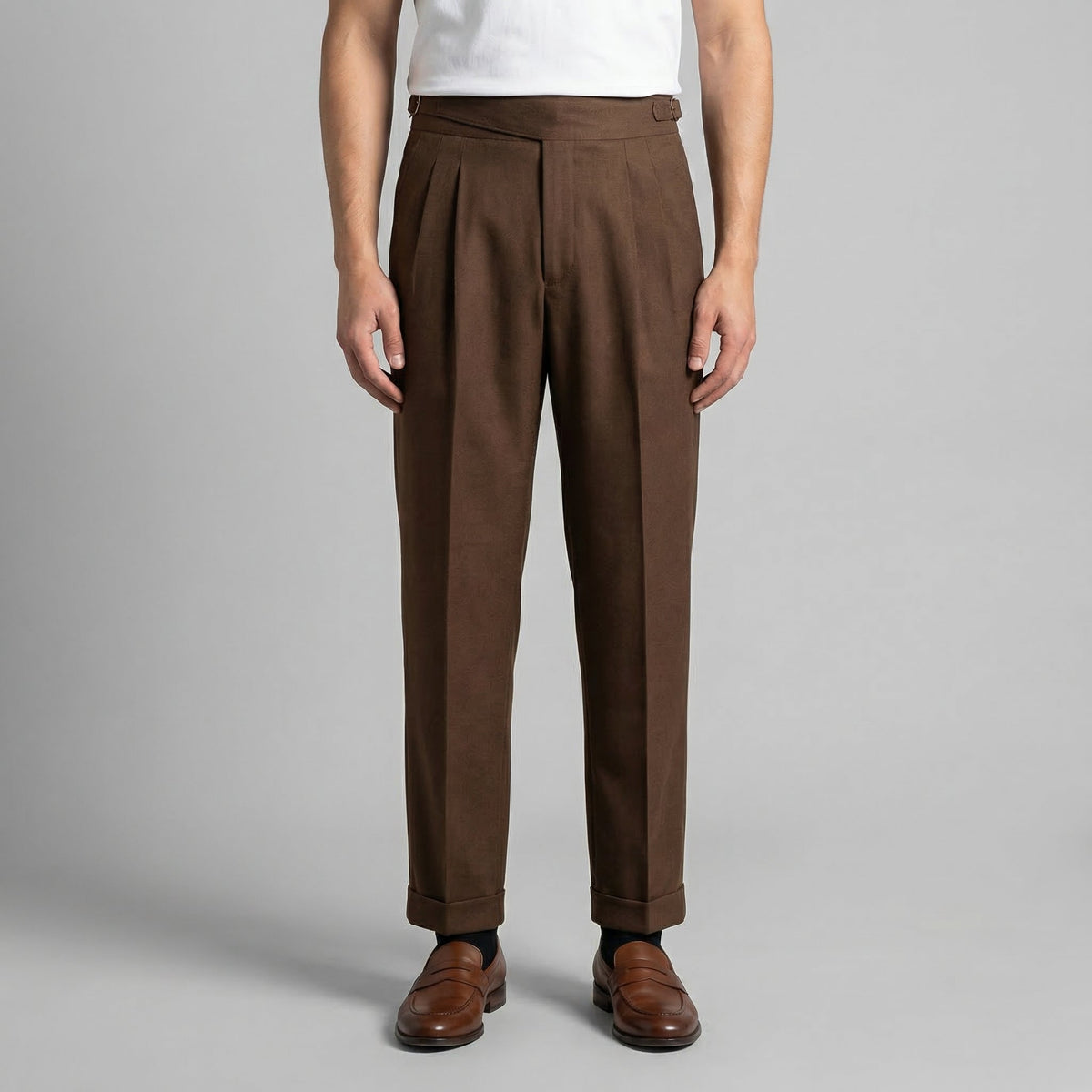 Tailored Pleated Trousers for Men - Classic Fit, Formal Wear, Lightweight Fabric