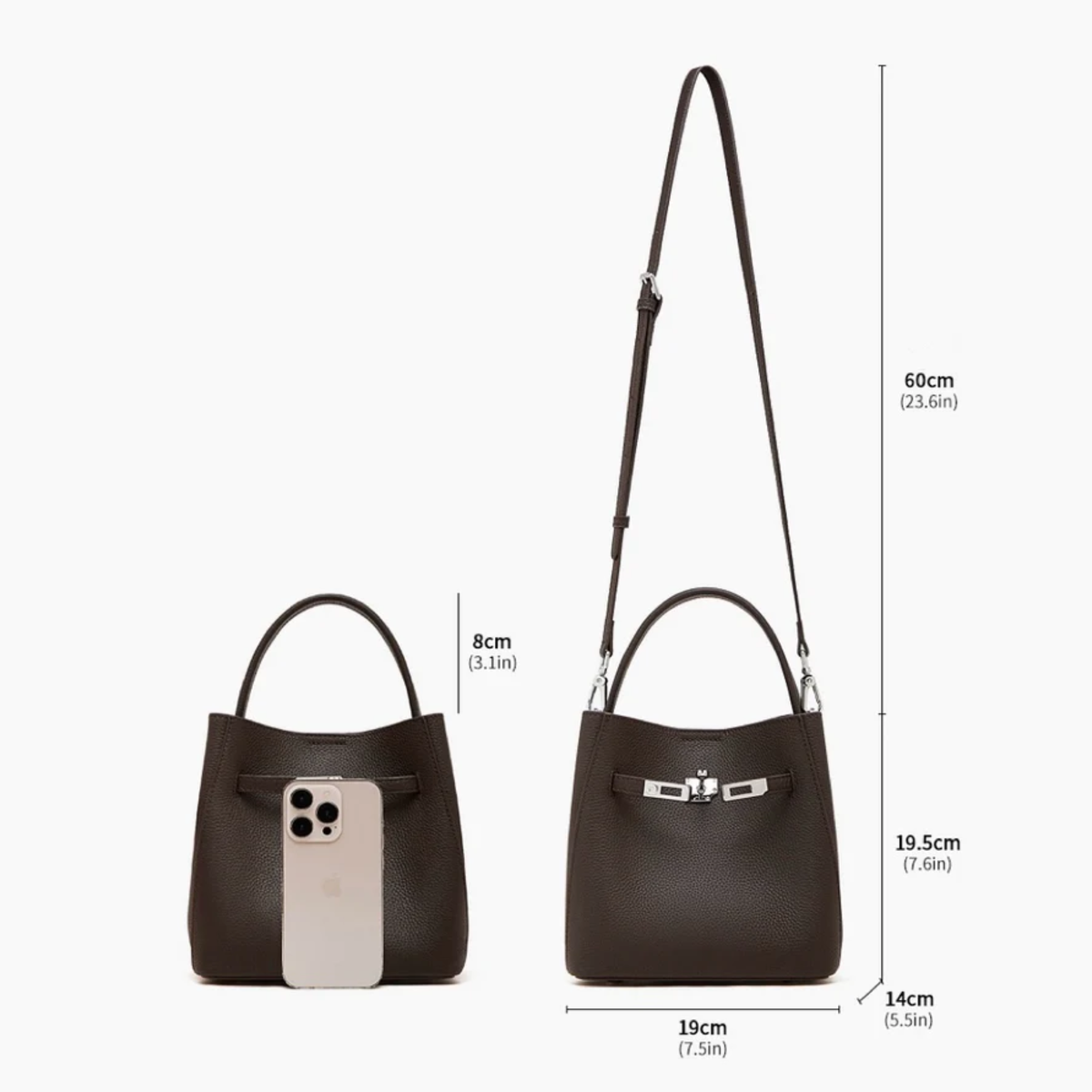 Leather Bucket Shoulder Bag – Everyday Handbag