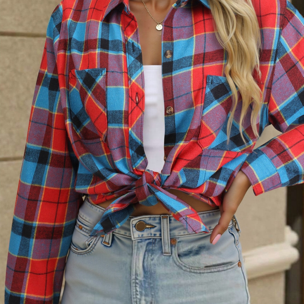 Relaxed Buffalo Check Shirt | Cotton Blend | Casual Wear for Everyday Use
