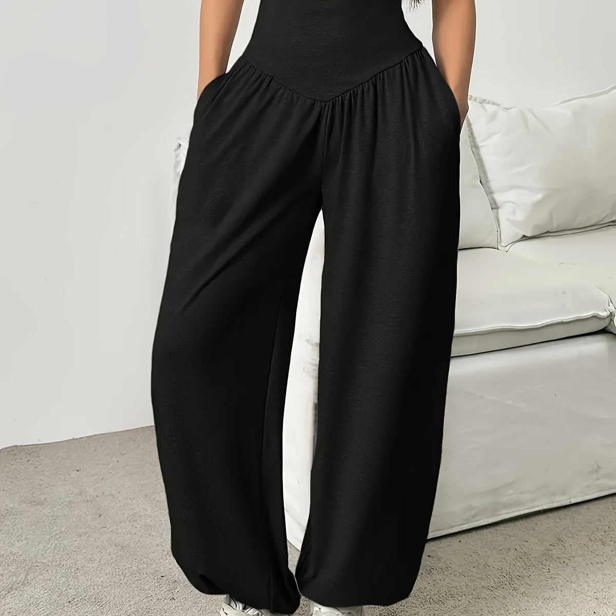 High-Waist Wide-Leg Lounge Trousers | Soft Fabric | Casual Comfort Wear