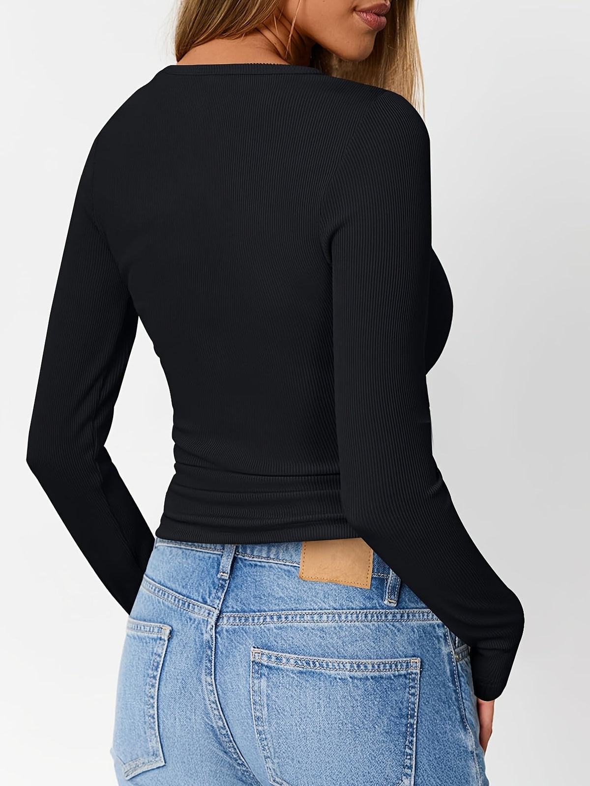 Fitted Button Henley Top | Soft Cotton Blend | Casual Everyday Wear