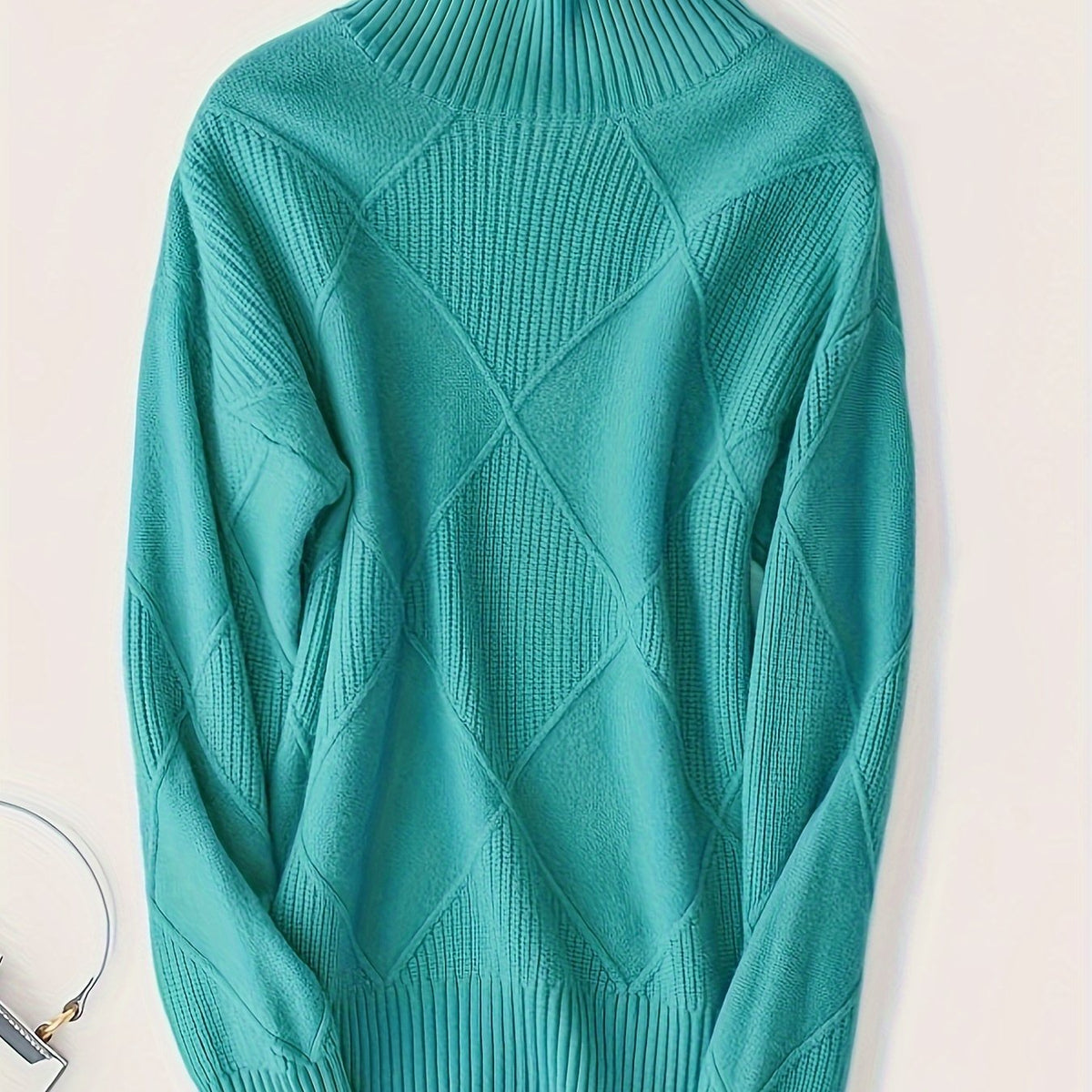 Textured Turtleneck Sweater | Knit Fabric | Casual Wear | Women's Apparel