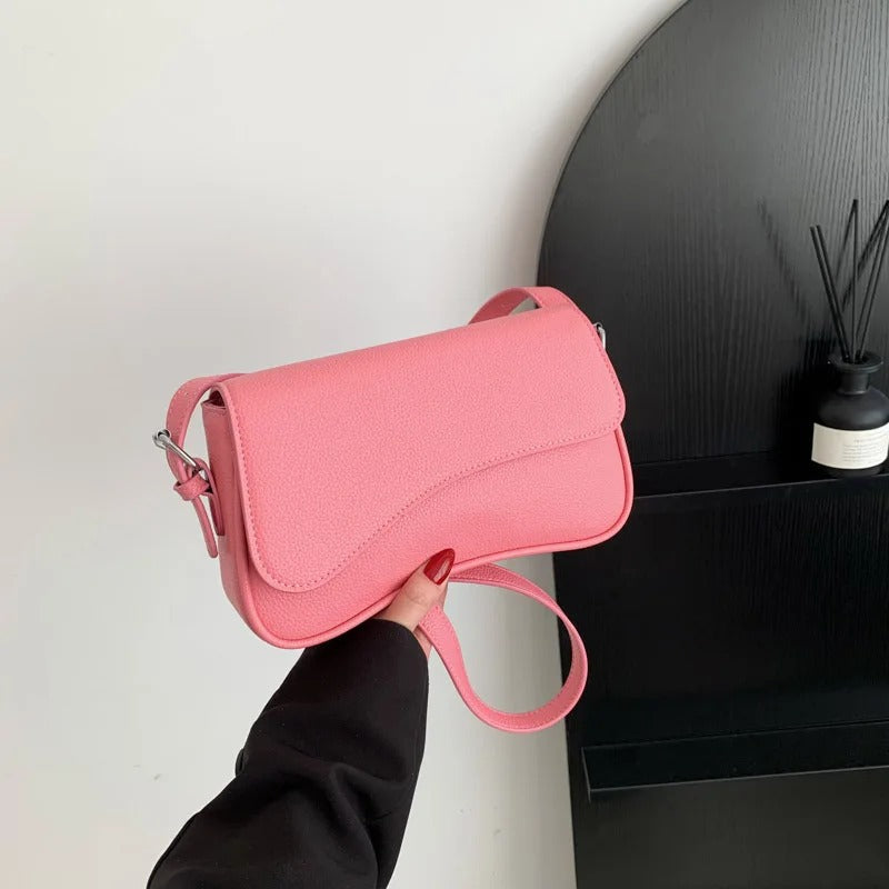 Leather Baguette Shoulder Bag – Everyday Handbag
