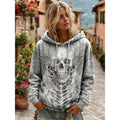 Skull Graphic Halloween Hoodie | Cozy Cotton Blend | Unisex Casual Wear