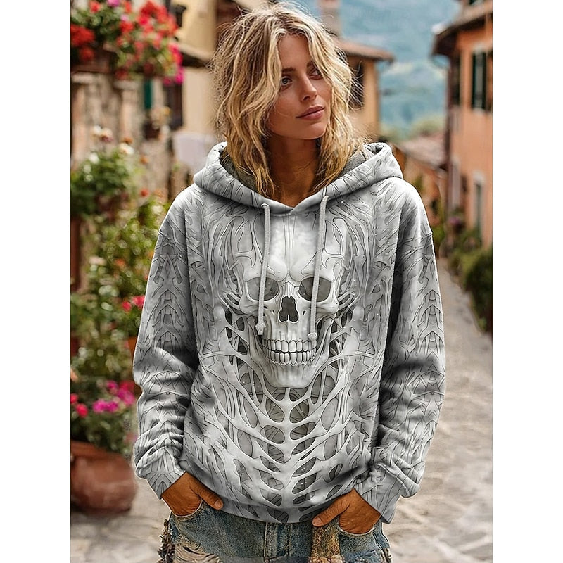 Skull Graphic Halloween Hoodie | Cozy Cotton Blend | Unisex Casual Wear