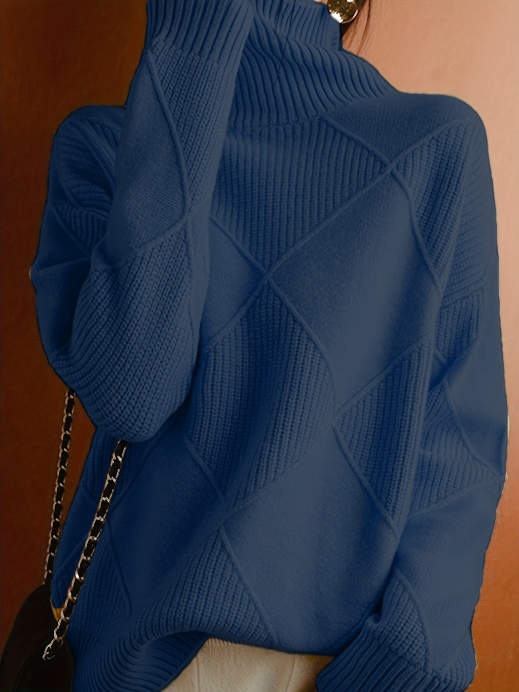 Textured Turtleneck Sweater | Knit Fabric | Casual Wear | Women's Apparel