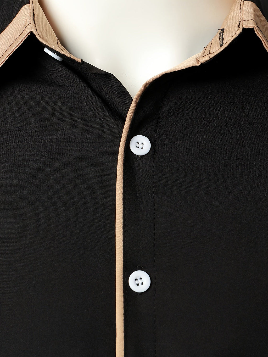 Contrast-Trim Long Sleeve Shirt | Casual Cotton Blend Top for Everyday Wear