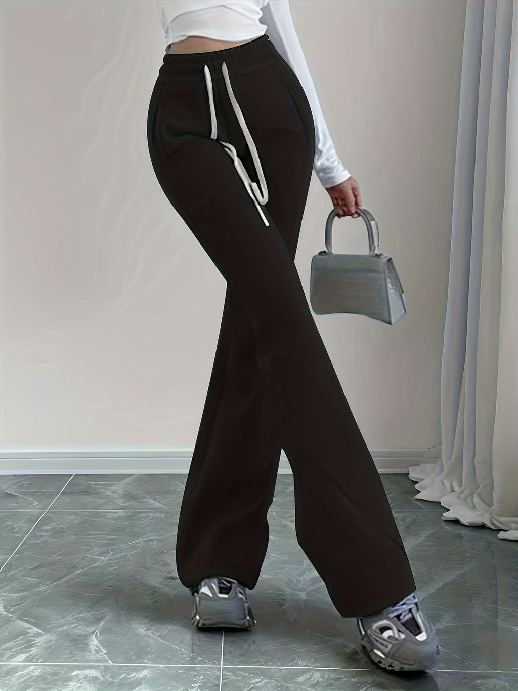 High-Waist Flared Lounge Pants | Soft Fabric | Casual Wear