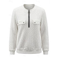 Cable-Textured Quarter-Zip Top for Women - Casual Layering Sweater