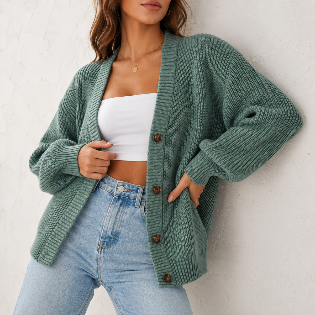 Chilly Days Ahead – Soft Ribbed Relaxed Cardigan