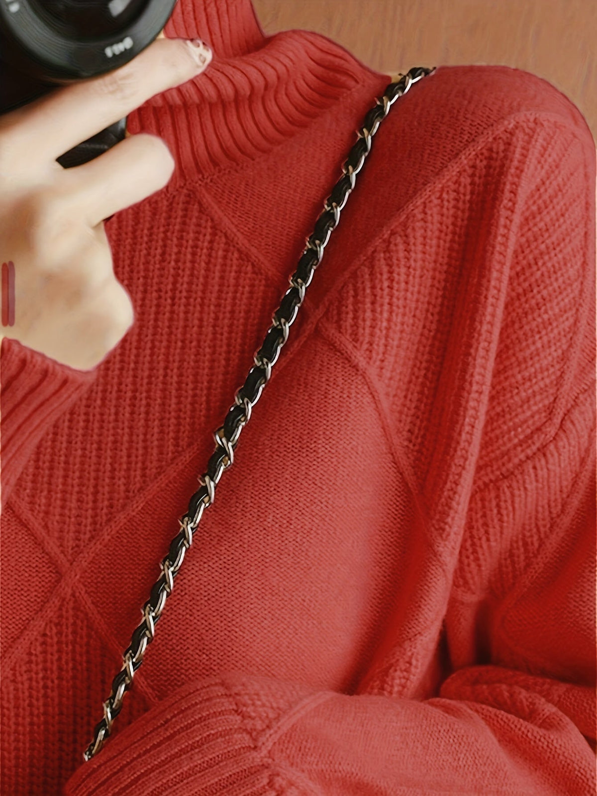 Textured Turtleneck Sweater | Knit Fabric | Casual Wear | Women's Apparel