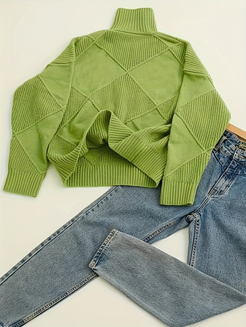 Textured Turtleneck Sweater | Knit Fabric | Casual Wear | Women's Apparel