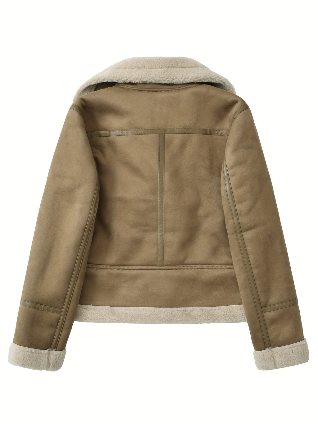 Belted Aviator Jacket in Faux Leather for Women - Stylish Outerwear