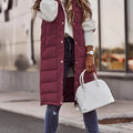 Longline Hooded Padded Vest for Women - Warm Insulated Outerwear