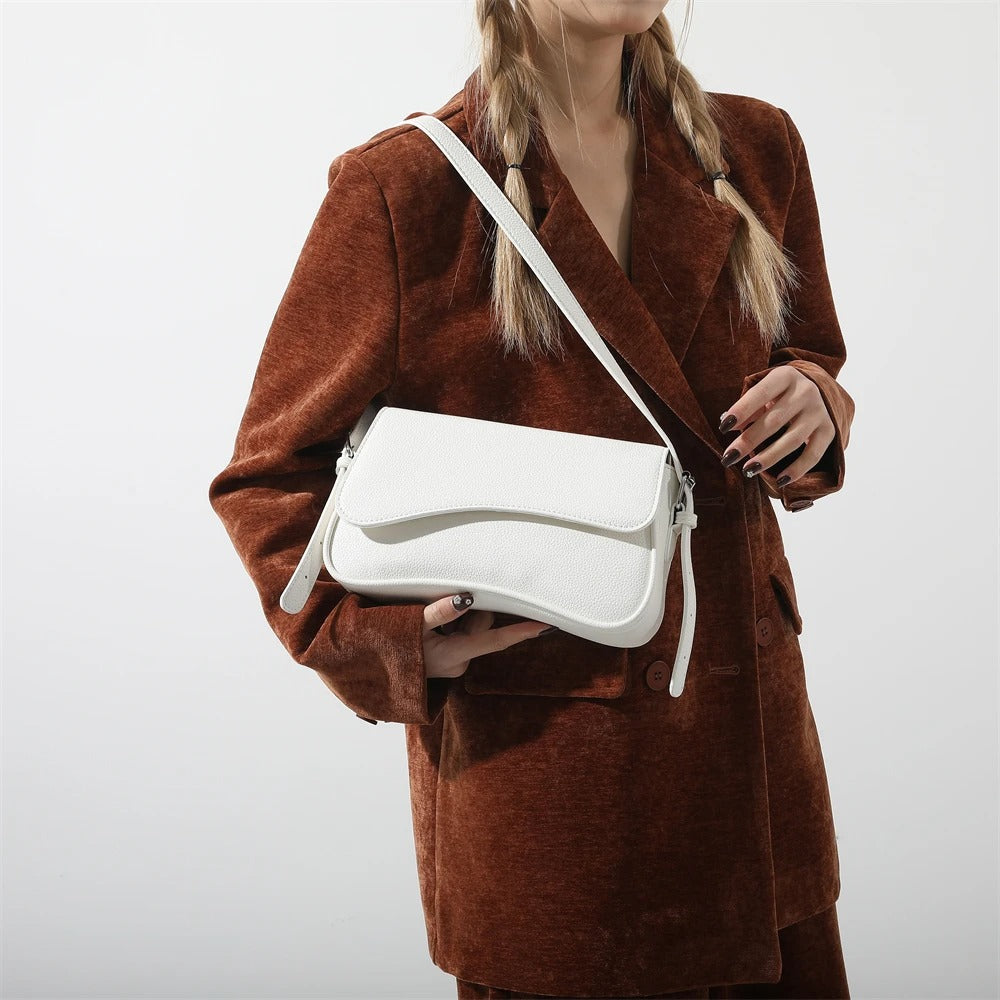 Leather Baguette Shoulder Bag – Everyday Handbag