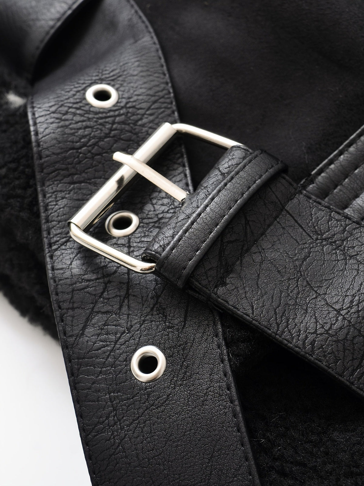 Belted Aviator Jacket in Faux Leather for Women - Stylish Outerwear