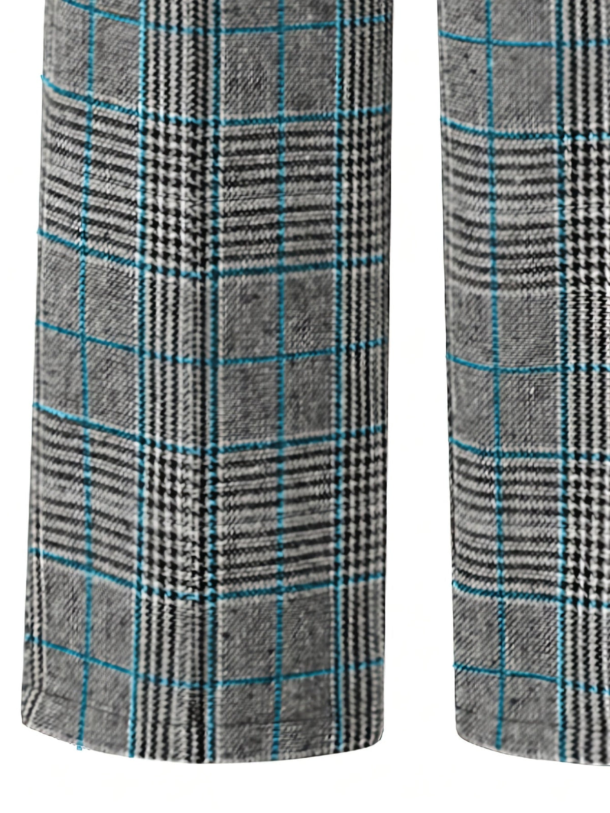 Wide-Leg Plaid Trousers for Women | Comfortable Cotton Blend Casual Pants